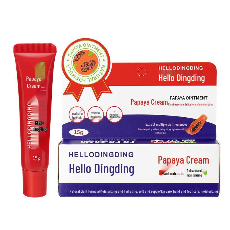 

Здравствуйте, многоцелевая мазь Hello Dingding Papaya - Оригинальный увлажняющий и восстанавливающий бальзам для губ, бесцветный и против обветривания