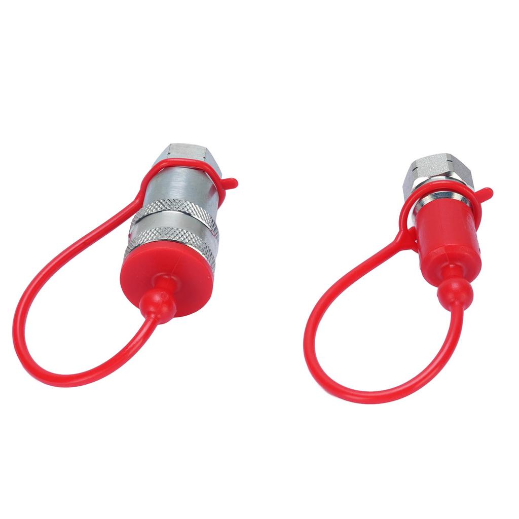 2 Pcs Hydraulic Quick Connect Coupler Set 14 Inch NPT ISO7241A Hardened Steel Hydraulic Quick