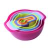 10PCS Mixing Bowl Set Measuring Spoon Set Coloful Sieve Colander Strainer Bowl Salad Bowl With Handle for Kitchen
