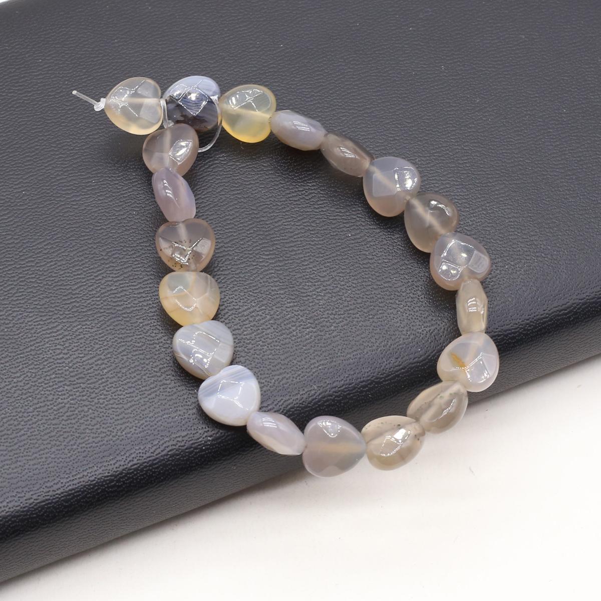 

Бусины из натурального камня бирюза/агаты в форме сердца граненые бусины для изготовления ювелирных изделий DIY ожерелье браслет серьги аксессуар Grey Agate/10x10mm