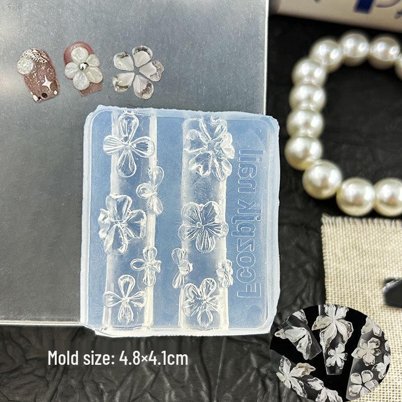 High Transparency Ice Flower Embossed Crystal Butterfly Nail Art Gel Mold