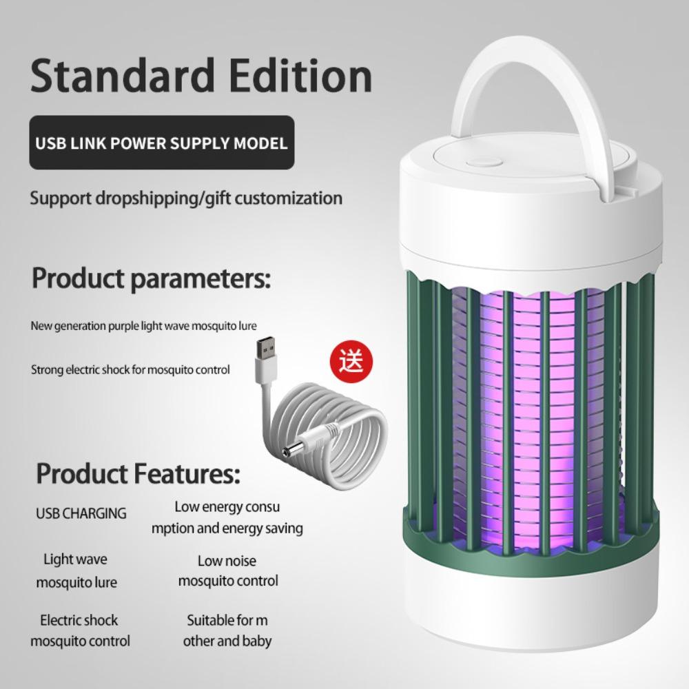 USB Rechargeable Electric Mosquito Killer Lamp, Portable Wall-mounted Bug Zapper for Home Dorm Outdoor