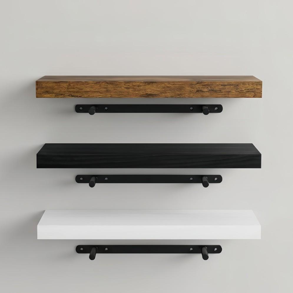 Wall Mounted Storage Shelf One Piece Floating Shelf Bathroom Living Room Kitchen Storage Rack Wall Mount Organizer Solid Wood