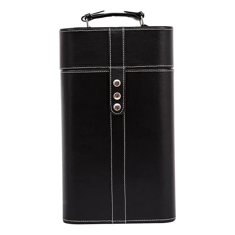 PU kožená vintage krabička na láhev vína dvojitý držák na láhev vína úložný box pro dárek módní balení vysoce kvalitní dárková krabička