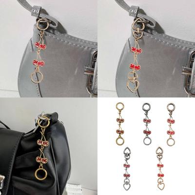 Cherry Purse Chain Extender Extension Chain Adjustable Strap for Women Fashionable Bag Accessory with Alloy Clasps