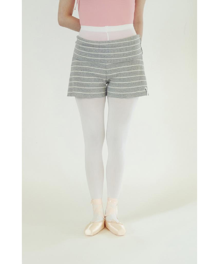 Kyupido Petit Stripe Warm-Up Shorts _ Gray