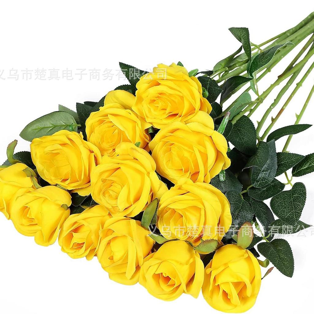 Künstlicher Rosenstrauß, Realistische Lange Einzelstielige Künstliche Rote Rosen, Geeignet für Partys, Zuhause, Hochzeiten, Hotels und Büros.