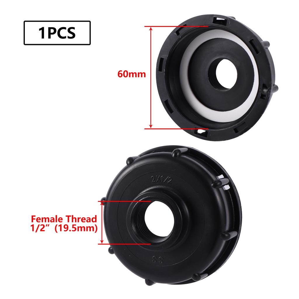 S60X6 IBC-Tankadapter für Gartenbewässerung, Wasserwürfelventilanschluss 1/2", 3/4", 1", Kugelhahn, Schlauchschalter, Wasserhahnanschluss