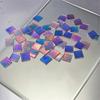 Yousheng Mini Iridescent Acrylic Squares, Translucent Rainbow Acrylic Pieces, 2cm 3cm Holographic Acrylic Tiles for DIY Crafts, Mosaic Art, Light And