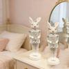 Cute Design Nut Cracker Rabbit Soldier Style Rabbit Figurine Bunny Statues  Tabletop Decoration
