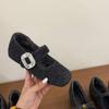 Gentle Mary Jane shoes with skirts Autumn and winter new thick-heeled pumpy fleece shoes