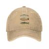 Brown Rainbow Trout Triad Baseball Cap Unisex Distressed Washed Snapback Cap Fishing Fly Fishing Outdoor Running Golf Caps Hat