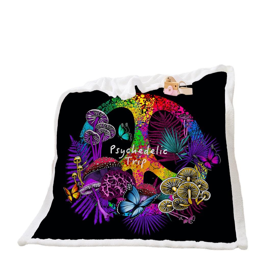 Blanket Skull Butterfly Blanket Digital Printed Lamb Fleece Crystal Fleece Blanket