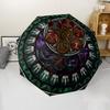 Symbols Glass Pattern Umbrella, Portable and Foldable Design, 8 Ribs, a Casual Accessory for Halloween, Christmas, and Birthday Gifts.