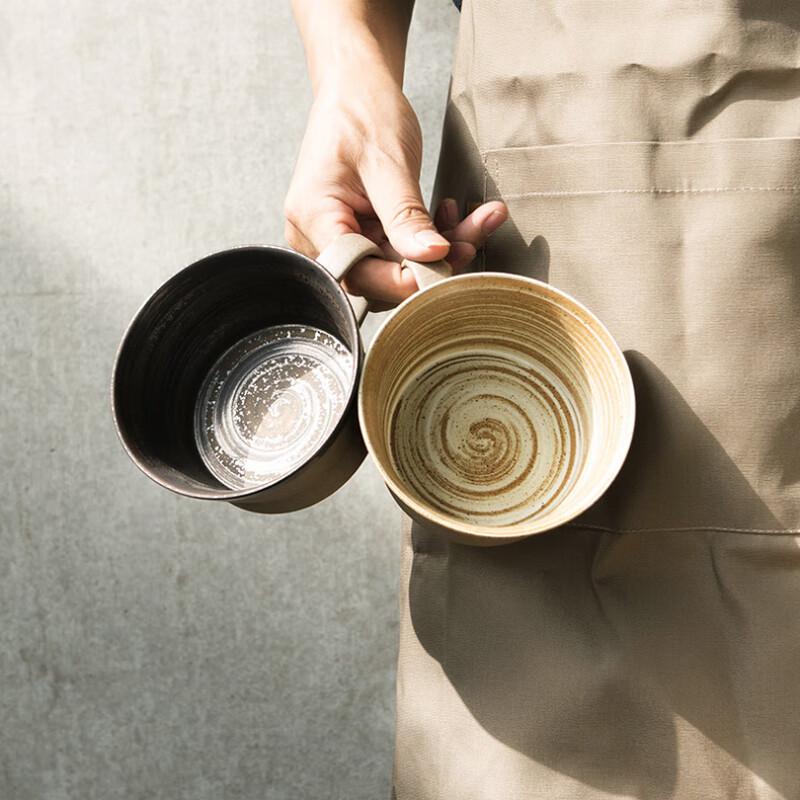 Qitai Japanese Ceramic Coffee Cup & Saucer Set
