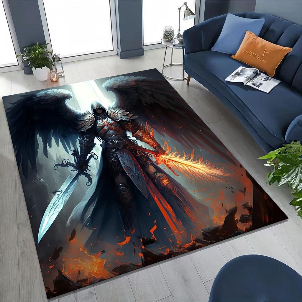 Templar Blood Knight Honor Holy Crusader Cartoon Rug for Bedroom Living Room Sofa Home Doormat Decor,Kid Play Non-slip Floor Mat