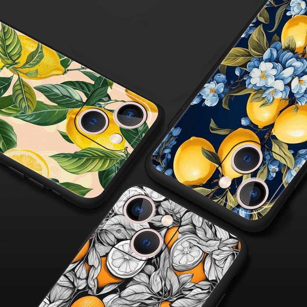 Summer Fresh Fruit Lemon Print Phone Case Cover for iPhone 17 16 15 14 13 12 Pro Max 11 Pro Max 17 AIR Plus Shockproof Soft TPU
