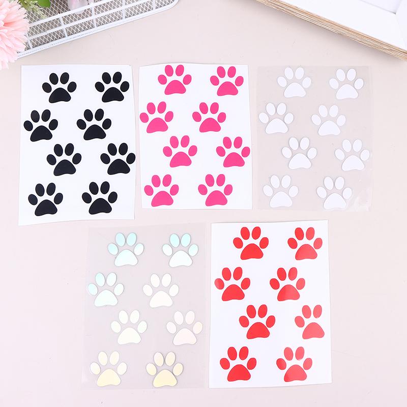 DIY Attractive Cat Paw Reflective Stick-ons for Bicycles, E-Bikes, MTB, Moto Helmets; Vinyl Adhesives for Bike Frames and Tubes