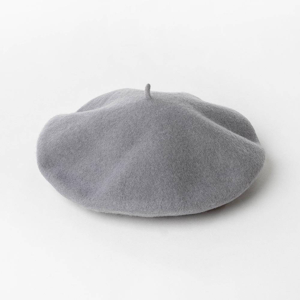 

2025 Big Size 60cm L 32cm Beret Women Large Wool Warm Unisex Oversized solid color French Artist Winter Hat Female Painter Cap XL 59-60cm сірий