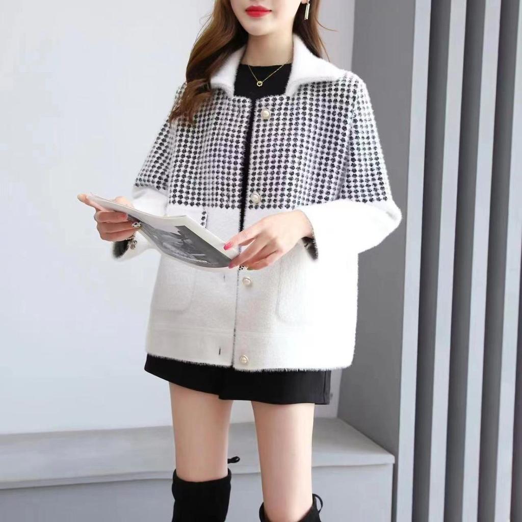 Fashion Lovers Thickened Mink Cashmere Open Cardigan for Autumn