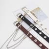 Punk Belt Feminine Eye Silver Sling Embellished Hip Hop Pu Belt Womens Belt