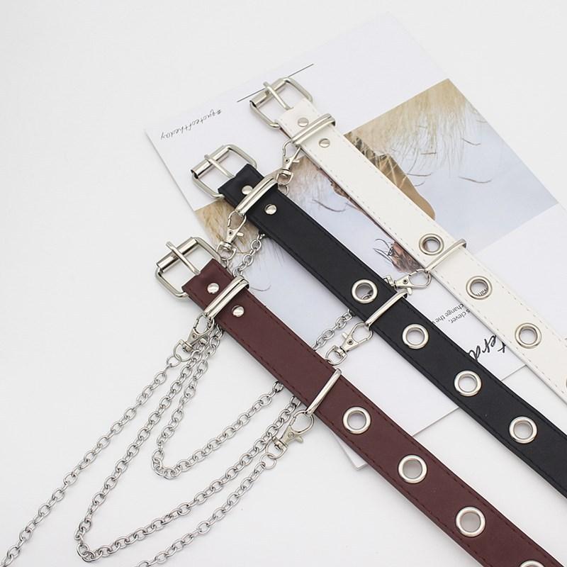 Punk Belt Feminine Eye Silver Sling Embellished Hip Hop Pu Belt Womens Belt