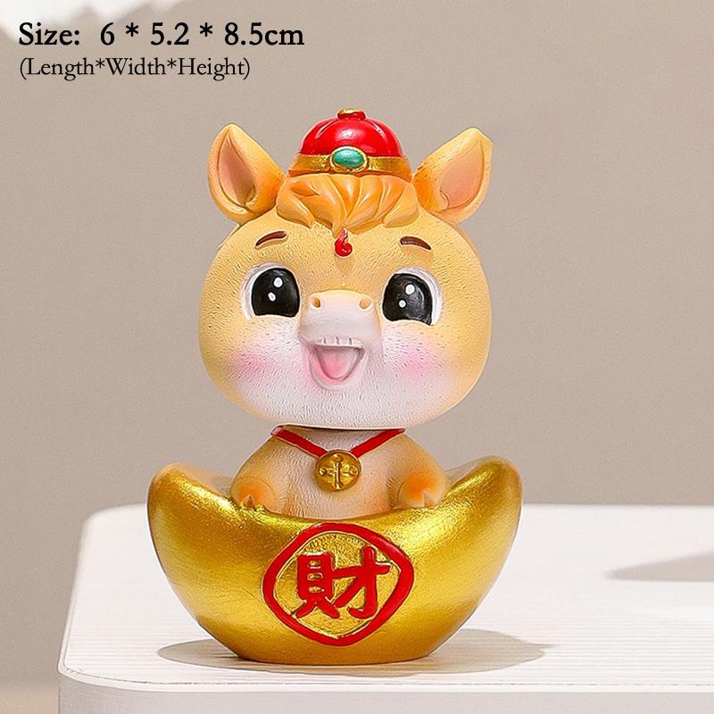 2026 Cute Year Of The Horse Ornament Lucky New Year Horse Toy DIY Desktop Decoration Car Ornament Pony Decor New Year Gift