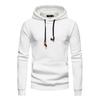Long Sleeves Drawstring Pocket Waffle Fabric Men Sweatshirt Spring Autumn Plaid Quilting Solid Color Hoodie