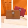 New Wallet Women's Short Genuine Leather Fashion Top Layer Cowhide Ultra-thin Strap Women's Wallet Cowhide Suit Clip