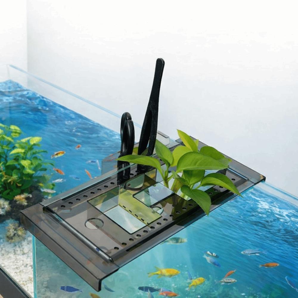 Punch-free Fish Tank Storage Rack Durable Retractable Tool Holder  Reptile Terrarium