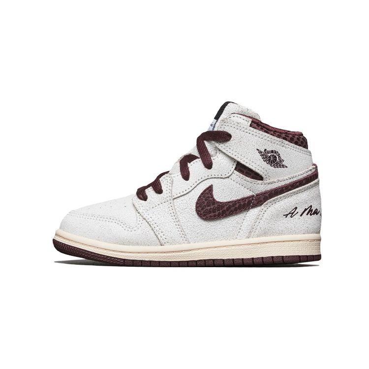 

Jordan AJ1 Retro High OG TD Unisex Sail Cracked Leather Burgundy Crush DO7098-100 19.5