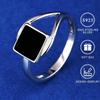 Anillos Cuadrados Negros de Plata de Ley 925 de Moda para Mujer Anillo de Dedo Diario para Fiesta Joyería Fina Regalo
