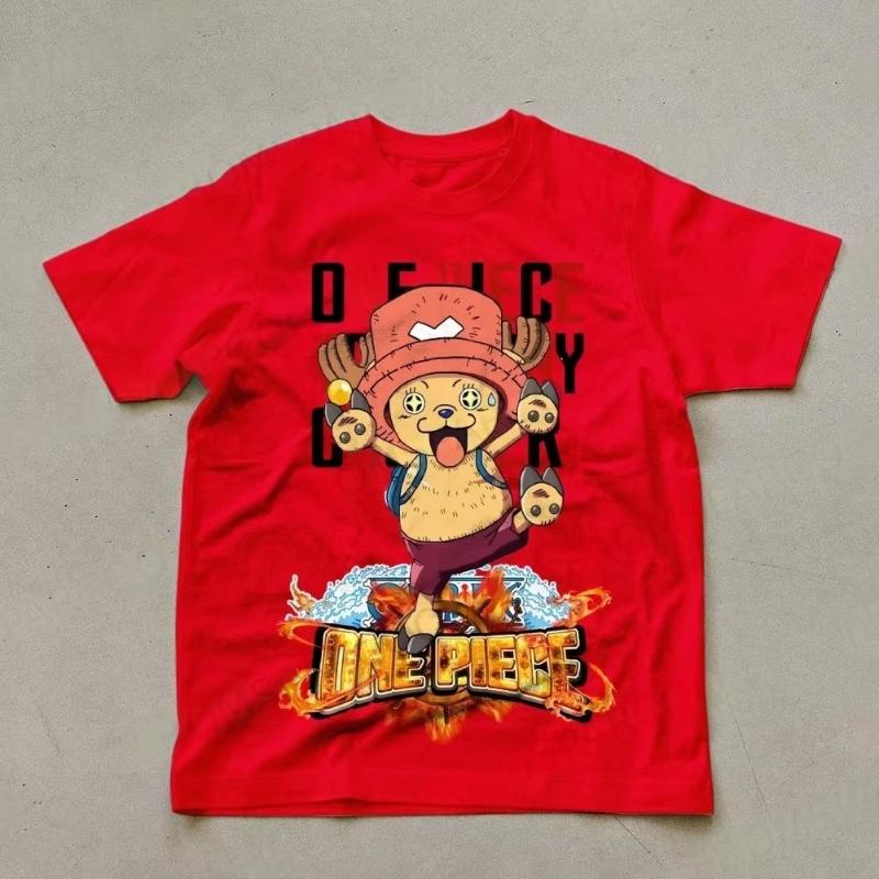 

One Piece Mens Tshirt Tony Tony Chopper Summer Anime Autumn Boys Children Shortsleeved Basic Hiphop ParentChild Outfit S