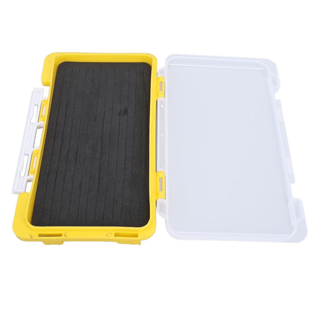 Angelköderbox Wasserdicht Kunststoff Schlank Schaumstoffeinlage Angelhaken Aufbewahrungs-Organizerbox Gelb für Lure Fishing