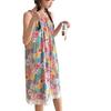 Women's Summer Floral Lace Strappy Pleated Dress - Sweet, Spicy, Loose-Fit Mid-Length Beach Style