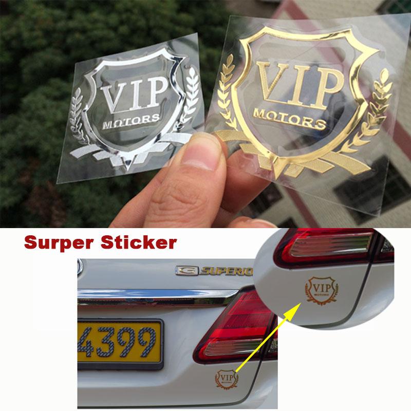 1pcs car sticker VIP MOTORS logo metal nickel  decal Reflective emblem Door Window Body Auto Decor DIY Car styling super sticker