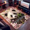 1PC Custom Name Panda Cherry Blossoms Theme Floor Mat Ideal for Living Room, Game Rooms, Office, Bedroom,Floor Mat Playful Design