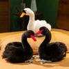 24cm Simulation Black and White Swan Plush Toys Cute Bird Stuffed Animal Doll For Lover's Gifts