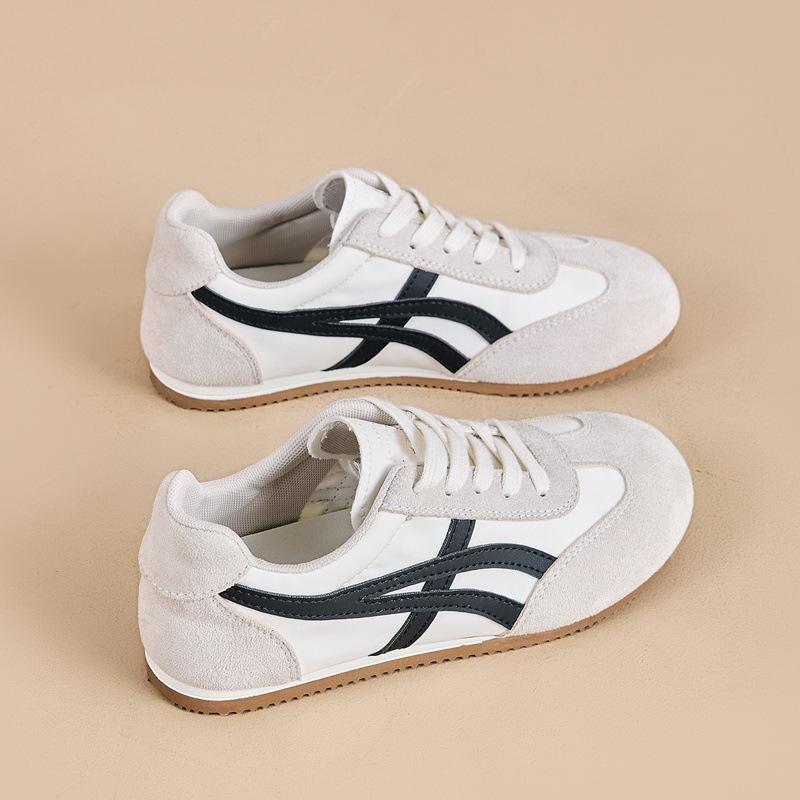 

Обувь Dexun женские маленькие белые туфли 2025 новая весна и лето на плоской подошве универсальная модная обувь Форреста Гампа женские кеды 40 чёрный