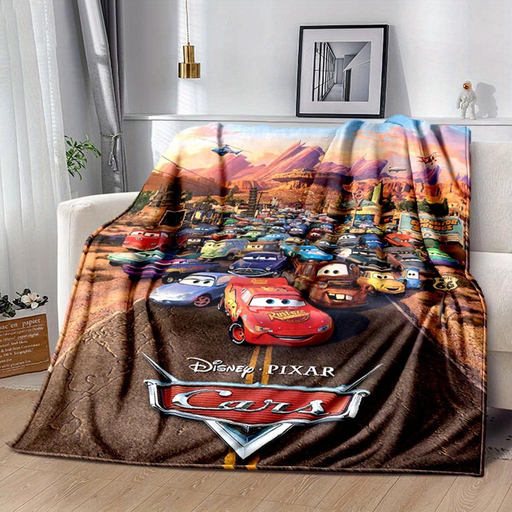 1pc Cars Printing Blanket for All Season, Cartoon Blanket, Office Blanket, Lunch Rest Blanket, Camping Talk, Car Blanket