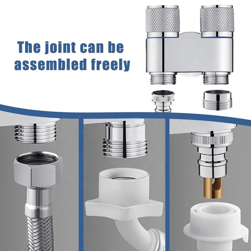 G1/2" Standard Messing 1 in 2 Aus Winkelventil Reinigungs-Toiletten-Bidet-Sprüher Shattaf Doppelgriff Wandmontage Set für Badezimmer
