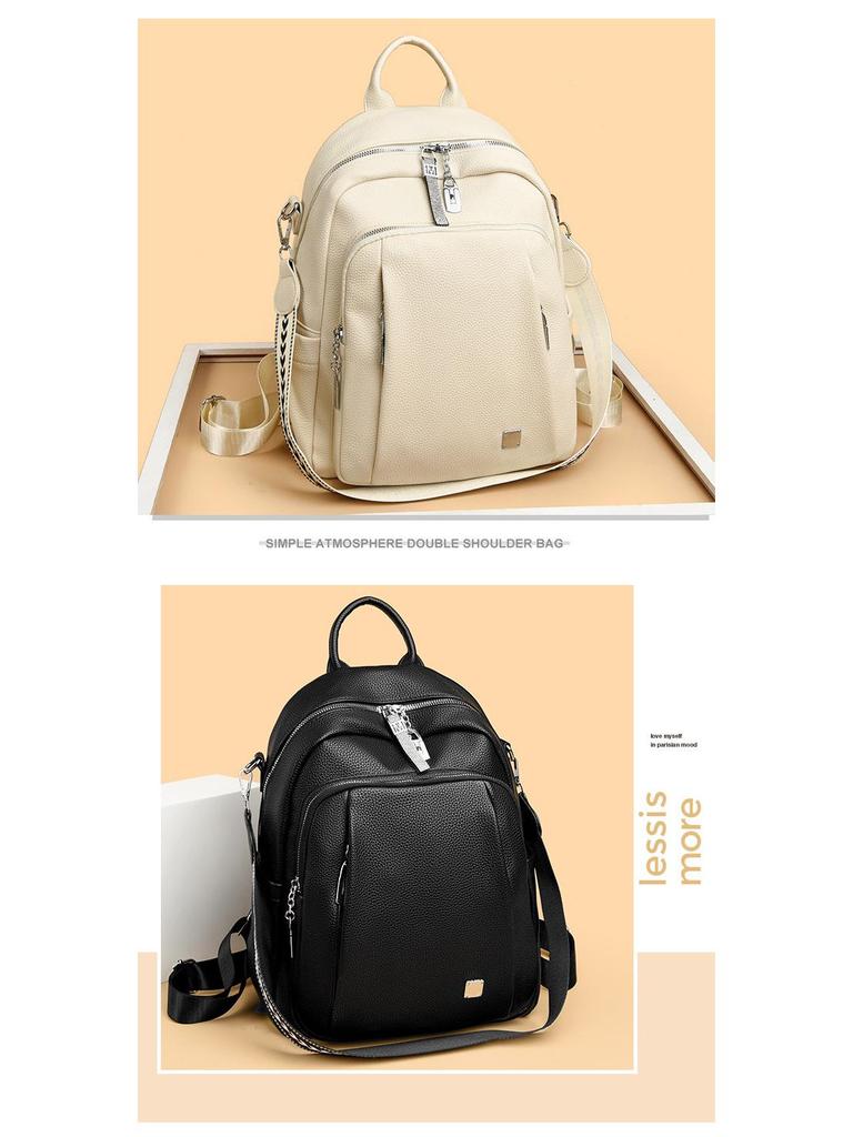 2024 New Women's Soft Leather Backpack: Versatile, Fashionable, Large Capacity Casual School and Travel Shoulder Bag