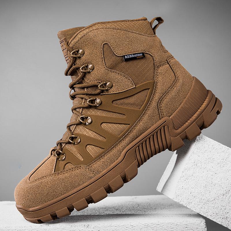 Men's Black Anti-slip Wear-resistant Tactical Hiking and Camping Boots