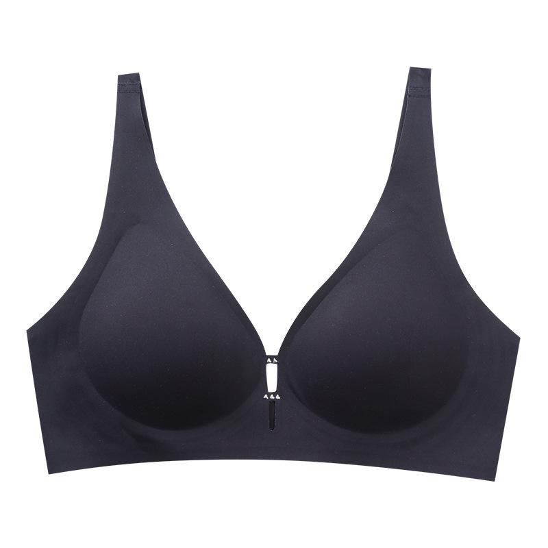 

Французский бесшовный бюстгальтер с глубоким V-вырезом для женщин, мягкий поддерживающий бюстгальтер для женщин, собирающий бюстгальтер для женщин, бюстгальтер против провисания без косточек XL чёрный