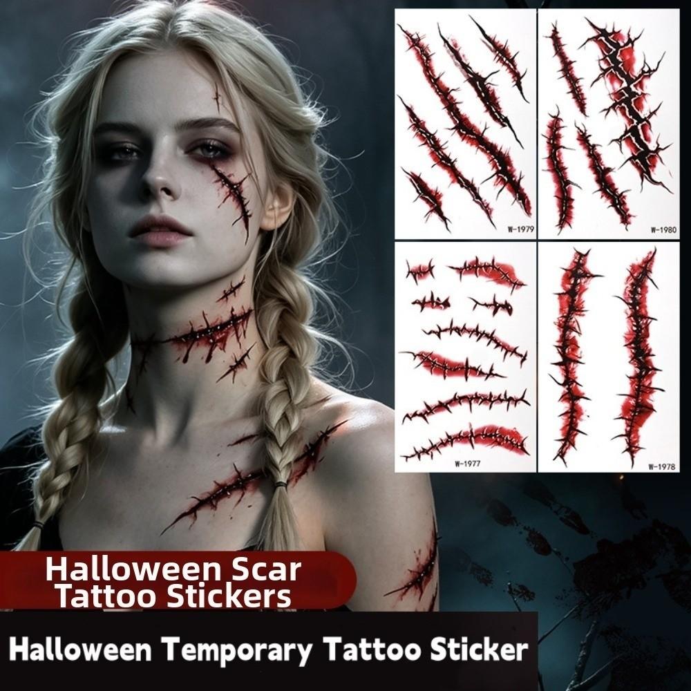 Waterproof Halloween Face Tattoo Blood Vessels Tattoo Body Art Decal  Costume Accessory