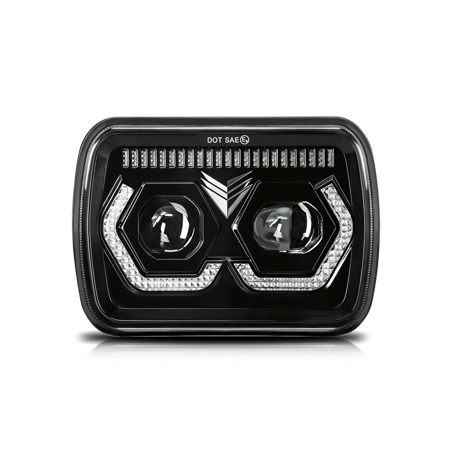 

7-inch High-Brightness LED Square Headlights for Wrangler - Car Front & Work Light Modification.