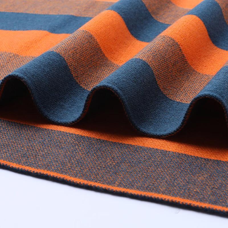 Hengyuanxiang Unisex Wool Blend Color Block Striped Scarf