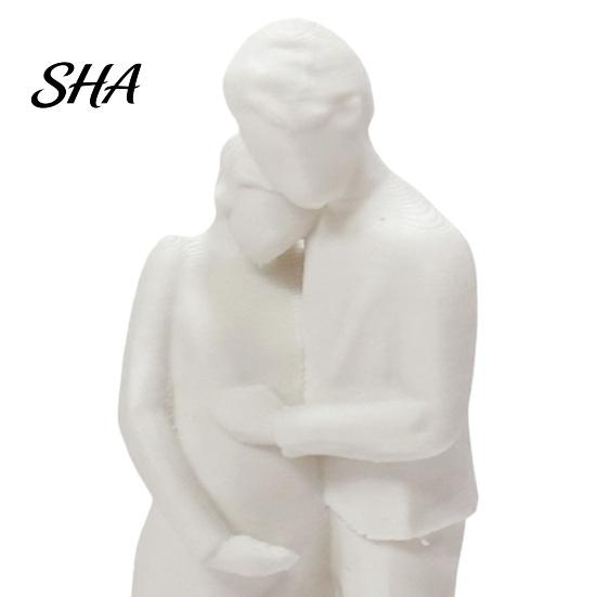 Romantic Home Accent 3D Printed Couple Figurine, Husband And Pregnant Wife Embrace Sculpture, Smooth Edge Figurine Lover Statue for Decor, Gifts