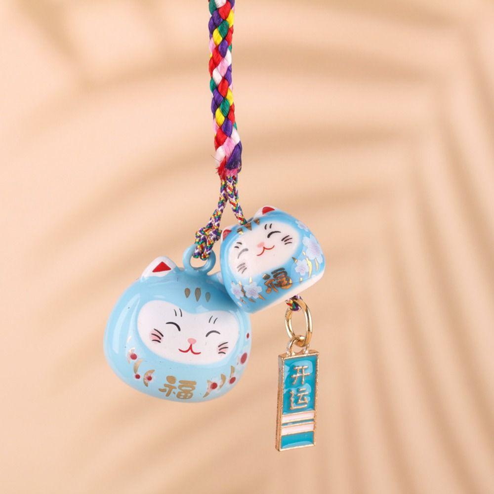 Zinc Zinc Alloy Maneki Neko Key Chain Phone Lanyard Lucky Cat Phone Strap Cute Cartoon Key Charm  Gift