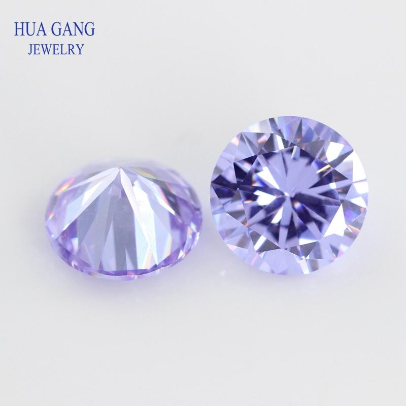 

5A Cubic Zirconia Stone Multicolor Round Shape Brilliant Cut Loose CZ Stones Synthetic Gems Beads For Jewelry1.0~20mm AAAAA 2.5mm-100pcs лавандовий